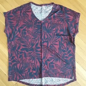 Ann Taylor Loft purple and navy batwing top